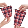 thumbnail image 3 of Xecao Heart Plaid Print Telescopic Pencil Bag Pen Holder Pop Up Stationery Case Stand-up Retractable Transformer Bag Standing Organizer, 3 of 6
