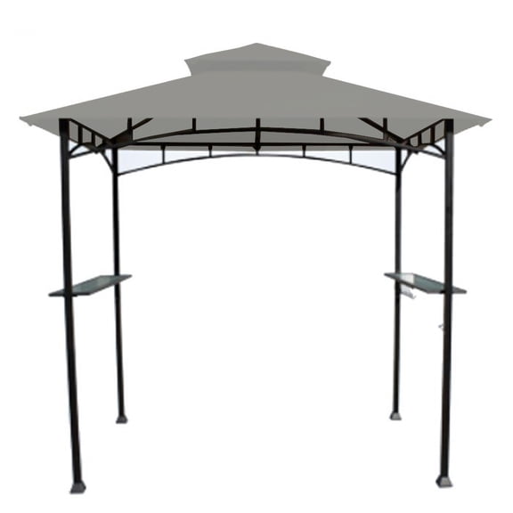 Garden Winds Custom Fit Replacement Canopy Top Cover Compatible with Aldi Gardenline Belavi Grill Gazebo – Slate Gray, 350 - Top Tier 34" x 21", Bottom Tier 96" x 60"
