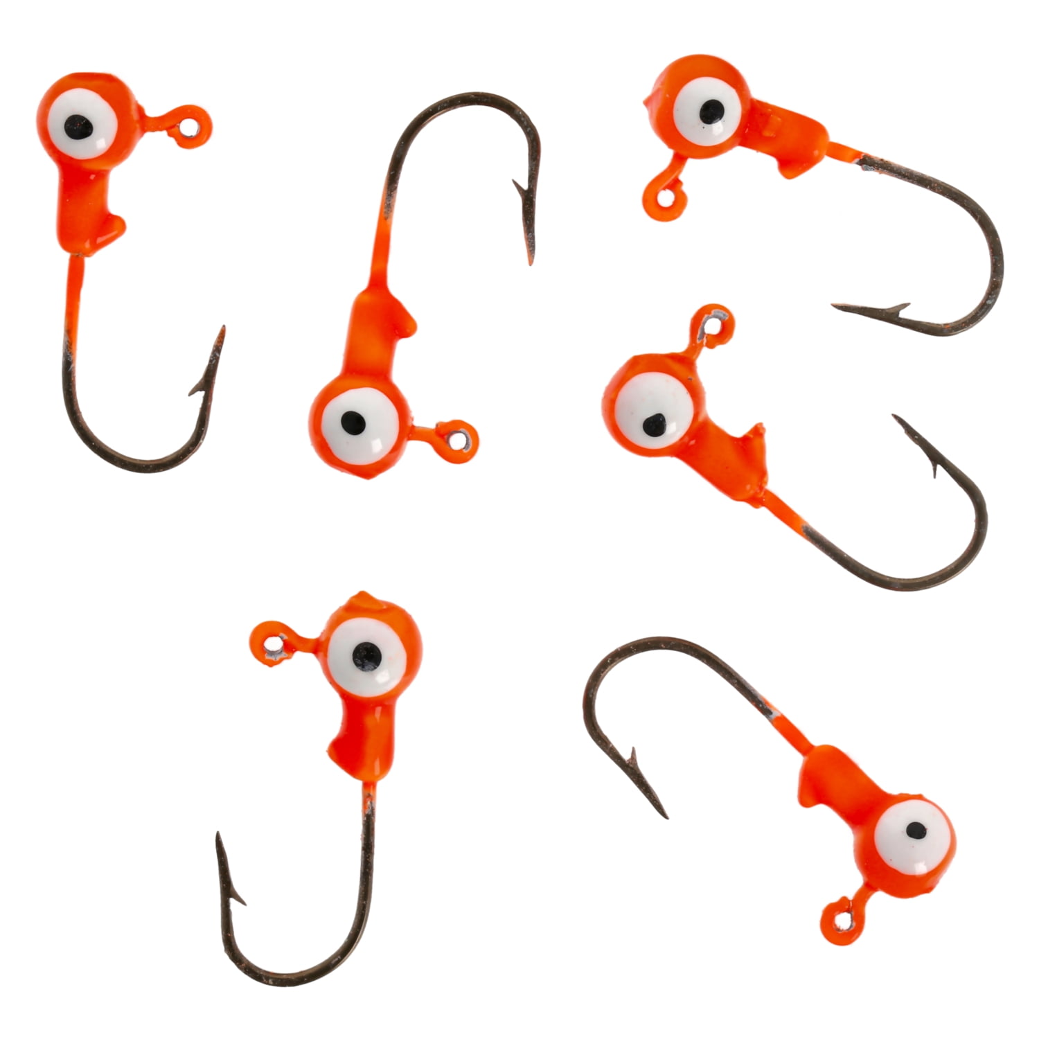 Eagle Claw Tin Ball Head Jig - Double Eye - 5 Pack - 1/16 Oz - Orange
