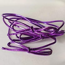 22 Inch Purple Metallic Stretch Loops with Bows - 50 Pack