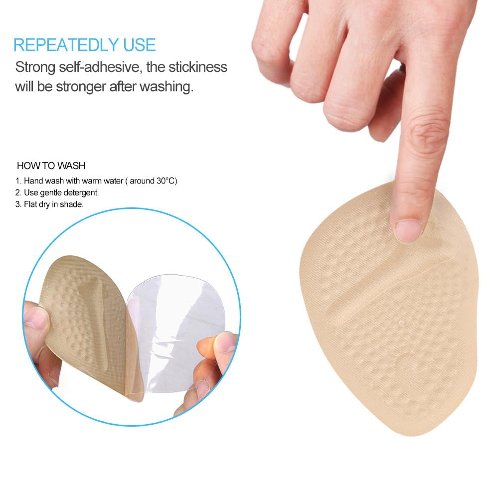 Anauto 2 Pairs Antislip Shoe Pads Inserts Gel Forefoot Insoles for