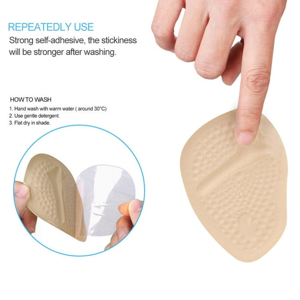 Anauto 2 Pairs Antislip Shoe Pads Inserts Gel Forefoot Insoles for