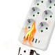 thumbnail image 4 of 8Holes EU Plug AC Socket Multi Tower Power Strip 2M Extension Cable Electrical Outlet Smart USB Socket with Switch, 4 of 5