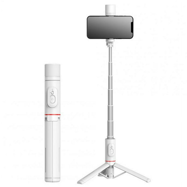 Portable Selfie Stick Tripod Stand Lightweight Handheld Mobile Phone Stand Extension Stabilizer Rod Accessories Sturdy Aluminium Alloy Rod Extendable Phone Tripod Q12S rotating fill light white