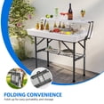 thumbnail image 2 of DEXTRUS Double-Deck Collapsible Ice Cooler Table, White, 2 of 6