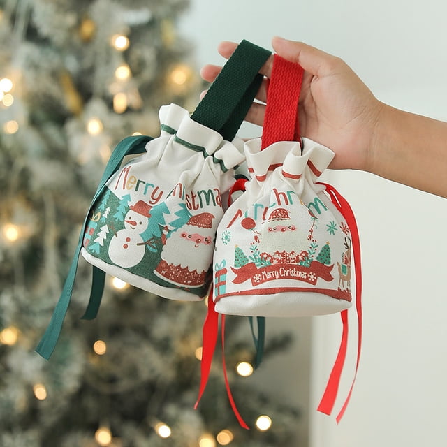 Bolsa de manzana de Navidad Caja de manzana de Nochebuena Bolsa de dulces para niños Envase de fruta de Navidad Bolsa de regalo de Navidad Bolso de mano