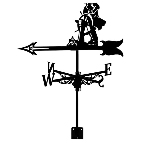 Weather Vane for Roofs 60 cm x 35 cm Metal Wind Direction Indicator with UV-Resistant Finish and Multi-Surface Mounting