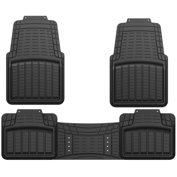 Auto Drive 5pc Universal Modular Gridlock Rubber Car Floor Mat Black