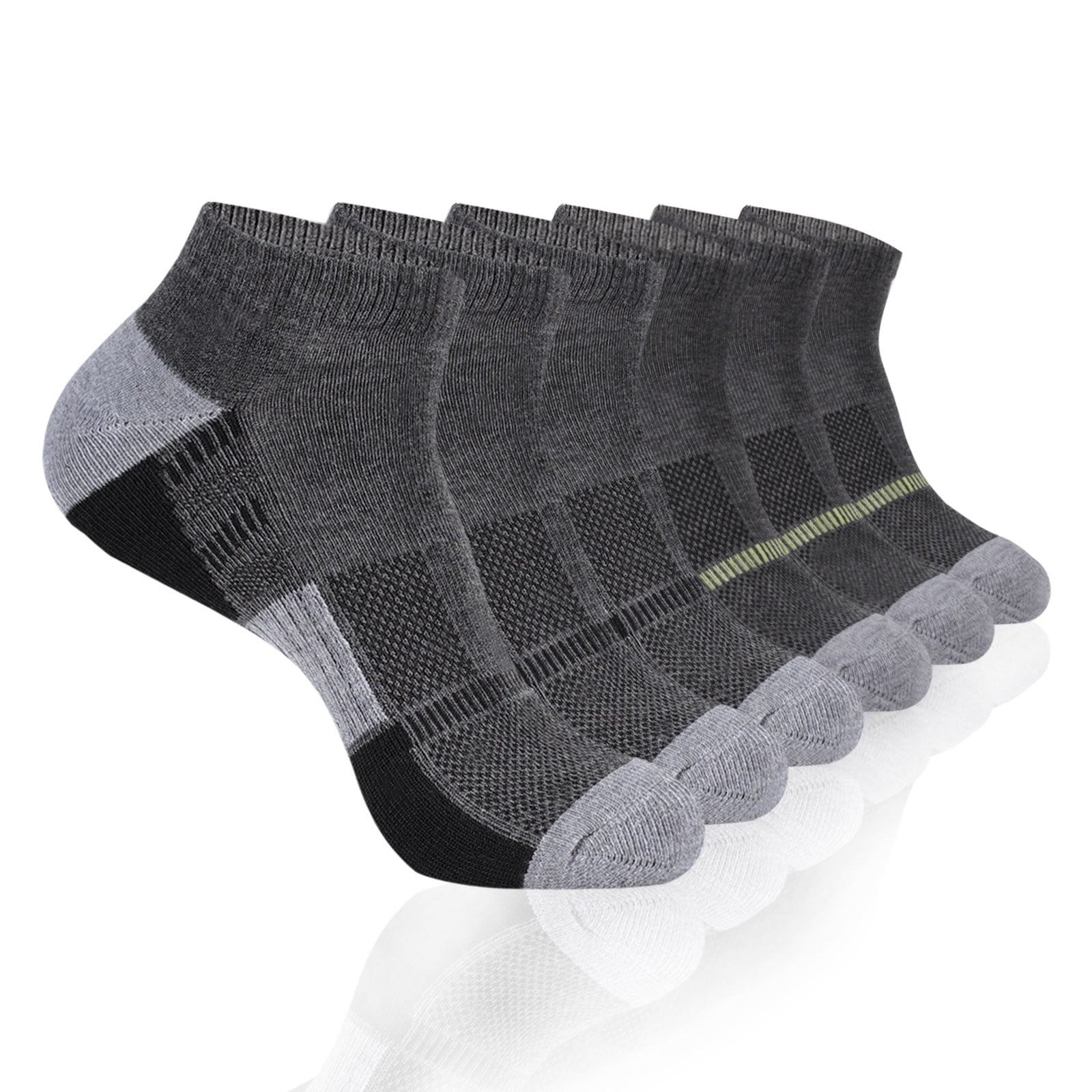 EALLCO Mens Athletic Ankle Low Cut Socks Men Cushioned Socks 6 Pairs