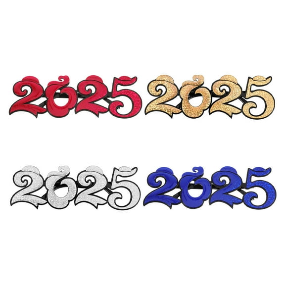 MLINS 4pcs New Year 2025 Party Eyeglasses New Year Eve Party Glasses 2025 Number 2025 Sunglasses 2025 Happy New Year Decorations Photo Booth Props For New Year Eyewear