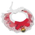 thumbnail image 1 of Christmas Pet Bandana Lace Cat Neckerchief Kitten Collar Scarf with Bell for Cat, 1 of 8