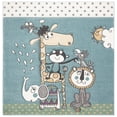 thumbnail image 2 of SAFAVIEH Carousel Kids Talisha Sunshine Animals Area Rug, Ivory/Blue, 4' x 4' Square, 2 of 10