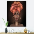 thumbnail image 2 of Designart ' African American Woman Portrait with Turban V ' Modern Canvas Wall Art Print, 2 of 4