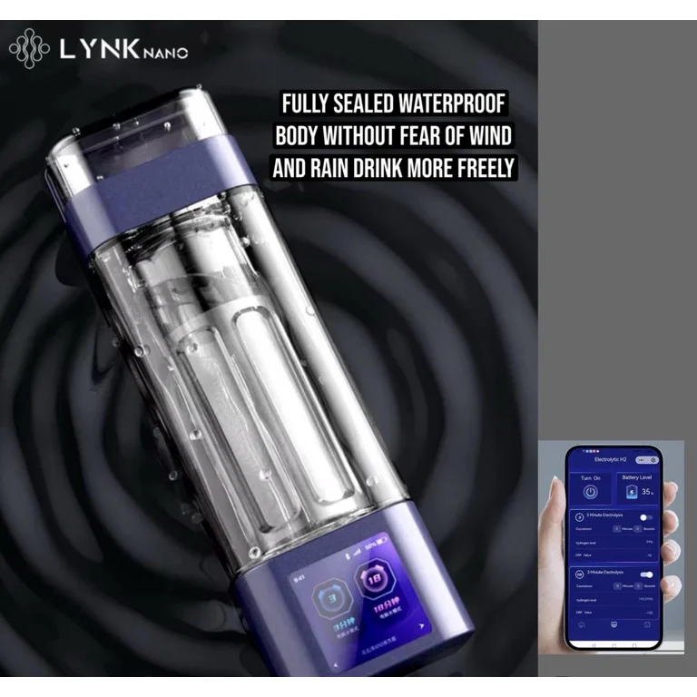 Bottiglia Acqua Idrogenata LynkNano LNFQ11, 10000PPb, Touch Screen, Inalatore, App, 4000mAh