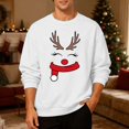 thumbnail image 3 of Christmas Sweatshirt for Men Women Long Sleeve Crewneck Loose Casual Funny Reindeer Face Graphic Sweatshirts Pullover Tops, 3 of 7