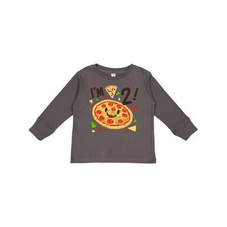 

Inktastic Im Two! Pizza Birthday Party Gift Toddler Boy or Toddler Girl Long Sleeve T-Shirt