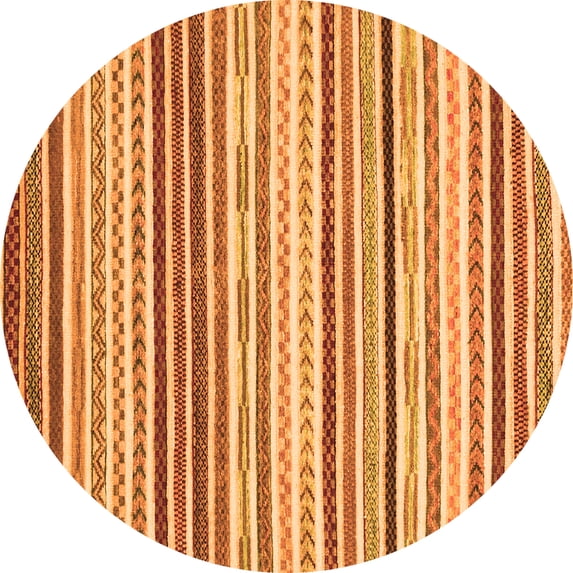 Ahgly Company Indoor Round Abstract Orange Modern Area Rugs, 4' Round