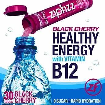 Zipfizz Healthy Energy Drink Mix, 30 Tubes Black