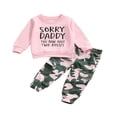 thumbnail image 1 of Baby Boys 2PCS Pants Sets Long Sleeve Round Neck Sweatshirt Tops Solid Color Pants Sets, 1 of 5