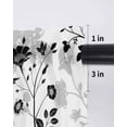thumbnail image 6 of Vintage Flowers Curtains 72 Inch Length, Sheer Curtains for Bedroom Living Room Window Black White Farmhouse Floral Plants Rod Pocket Voile Drapes Kitchen Curtains Small Half Window 52"x72" 2 Panels, 6 of 6