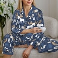 thumbnail image 4 of Goofa Forest Elk Printed Women’s 2 Piece Pajama Set Super,Pajamas Women's Long Sleeve Sleepwear Soft Button Down Loungewear Pjs Lounge Set Nightwear-Small, 4 of 9