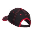 thumbnail image 3 of Baseball Embroidered Cotton Structured Cap - Black Red OSFM, 3 of 5