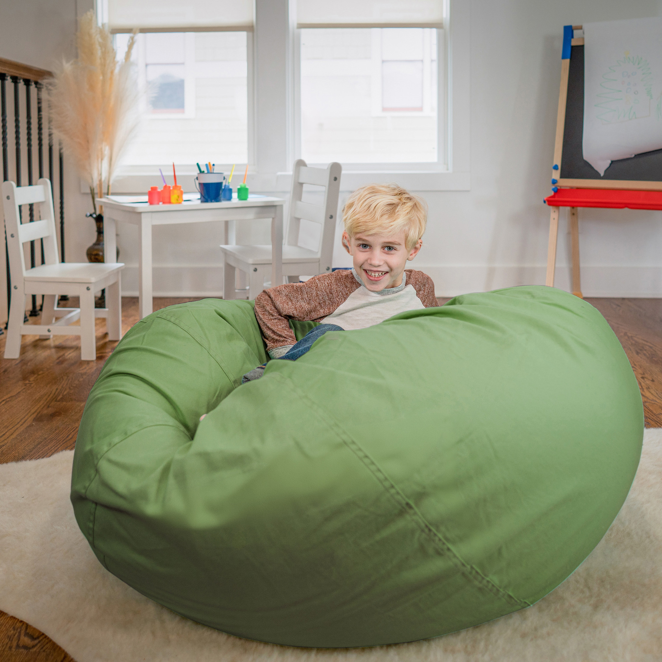 Flash Furniture Duncan Oversized Bean Bag Chair, Green photo 7