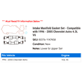 thumbnail image 2 of Intake Manifold Gasket Set - Compatible with 1996 - 2005 Chevy Astro 4.3L V6 1997 1998 1999 2000 2001 2002 2003 2004, 2 of 2