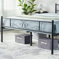 thumbnail image 4 of Renwick Jocelyn Modern Scroll Metal Platform Queen Bed, All Ages, Black, 4 of 9