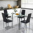 thumbnail image 2 of Gymax 5 PCS 51'' Rectangle Dining Set 0.3'' Thick Glass Table w/ 4 Padded Dining Chairs, 2 of 7
