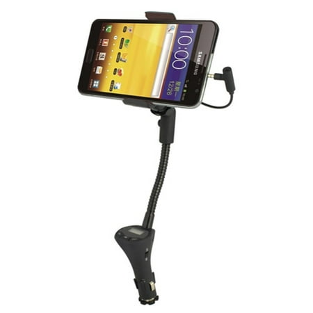 iPhone 6 Plus Car Mount Wireless FM Transmitter Charger Holder USB Port Dock Cradle Gooseneck Swivel Hands-free