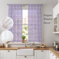 thumbnail image 3 of Purple Gingham Sheer Curtains 72 Inches Long, Modern Minimalist Geometric Plaid Light Filtering Window Curtains for Living Room/Bedroom, Rod Pocket Voile Sheer Curtain Drapes, 52"W x 72"L, 2 Panels, 3 of 9