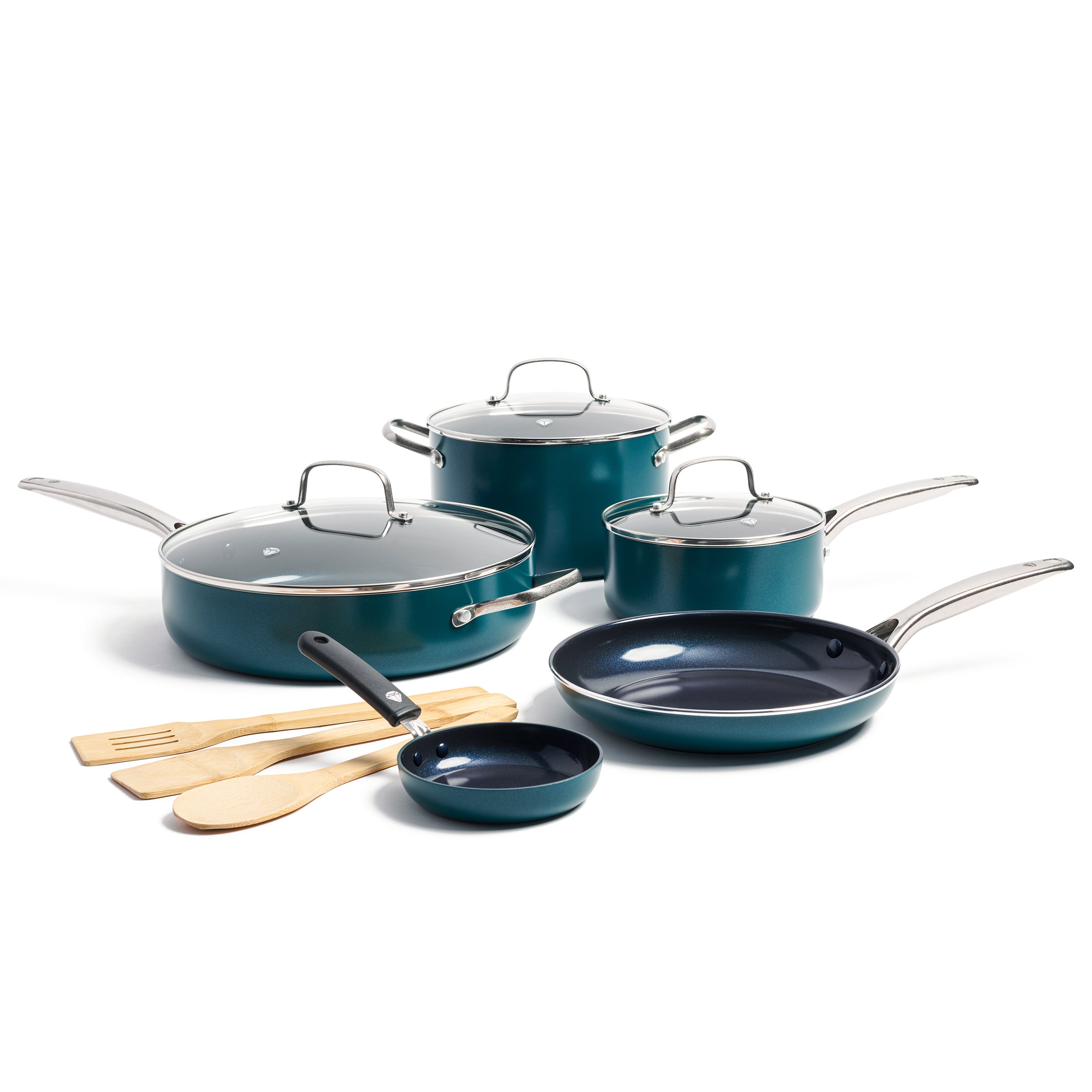Blue Diamond Pink Limited Edition Nonstick Ceramic 11 Piece Cookware Set Walmart Com Walmart Com