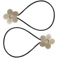 thumbnail image 3 of Corbata de cortina para ventana, cuerda decorativa, correa de adsorción de cortinas de flores de metal para baño de oficina, blanco plateado 2 Piezas Eigraketly HA002832-05, 3 of 6
