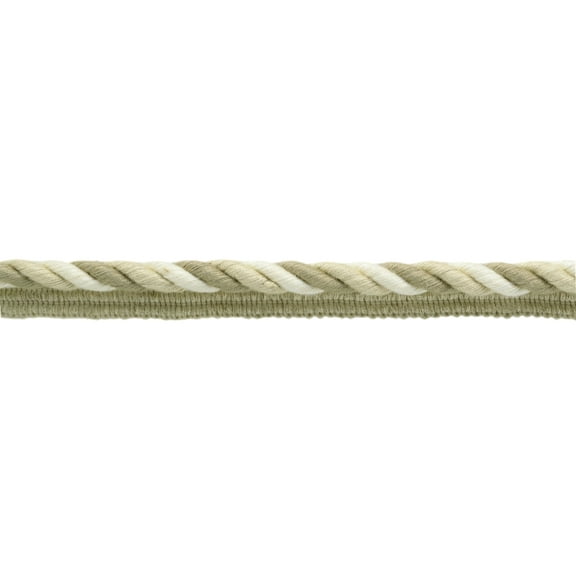 3/8" (1cm) Empress Collection Twisted Rope Cord Trim with Lip # 0038EMPM,, Fossil Ivory #V01 (White Ivory, Light Beige) Sold By The Yard (36"/3 ft/0.9m)