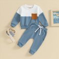 thumbnail image 2 of Xudanell Boy Clothes Casual Baby Outfits Boy 2 Piece Contrast Color Sweatshirt Pullover Pants Sets Boys Daily Wear Fall Clothes, 2 of 7