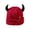 Red, variant on Distressed Gothic Horn Beanie Iron Ring Knitted Hat Accessories