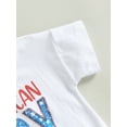 thumbnail image 5 of Independence Day Infant Baby Boy Romper, Summer Short Sleeve Round Neck USA Letters Print Short Bodysuit Tops, 5 of 8