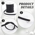thumbnail image 6 of 10.9 Yard Flat Braided Cord 9.5x3.5mm Black Braided Leather Cord for Clothing Decoration Jewelry Craft Making Braided DIY Projects Faux Leather Braided Cord for Purse Belt Collar Gloves, 6 of 9