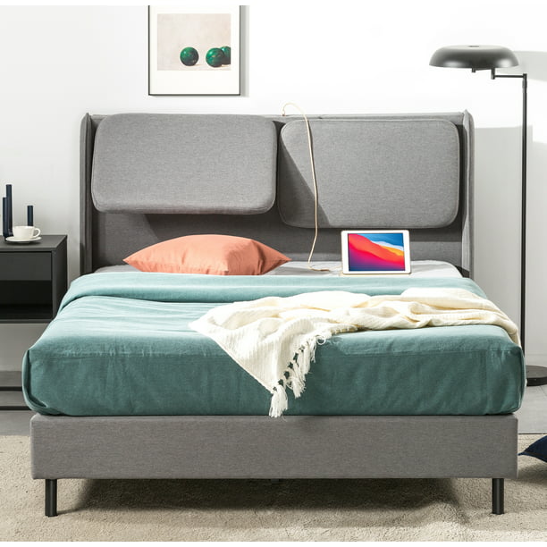 Zinus 41 Avery Platform Bed With, Headboard With Usb Ports Queen