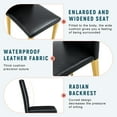 thumbnail image 6 of Set of 4 Black PU Leather Dining Chairs with Gold Metal Legs - Modern Luxury, Ergonomic Comfort, Floor Protection, 16.2"W x 18.5"D x 34.6"H - Ideal for Dining Room, Bar, Hotel, 6 of 25