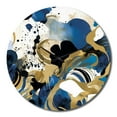 thumbnail image 2 of Designart "Abstract Pattern with Blue and Golden Textures XII" Minimalism Oversized Wall Clock, 2 of 5