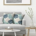 thumbnail image 3 of Coastal Pillow Covers 16x16 Inch Set of 2 Coral Branch Ocean Themed Beach Decor Throw Pillows Turquoise Navy Blue Beachy Nautical Summer Outdoor Decorative Cushion Cases for Couch Decorations, 3 of 6