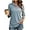 Light Blue, variant on Womens Tops Casual 3/4 Length Sleeve V Neck Shirts and Blouses Zipper Collar Women Polo Shirts,Black L