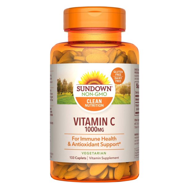 Sundown Naturals Vitamin C 1000 Mg Ascorbic Acid 133 Caplets Walmart Com Walmart Com