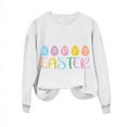 thumbnail image 4 of successthop Easter Cute Sweatshirts for Women Easter Eggs Letters Holiday Gifts Tops Crew Neck Blouses Long Sleeve Tshirts Slim Sexy Novelty Faith Tees Outfit White S(US=4), 4 of 4