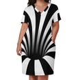 thumbnail image 2 of Vestido holgado con bolsillos y diseño de líneas ópticas y negras (negro/blanco) Ropa de mujer Vestidos largos, 2 of 6