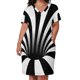thumbnail image 2 of Vestido holgado con bolsillos y diseño de líneas ópticas y negras (negro/blanco) Ropa de mujer Vestidos largos, 2 of 6