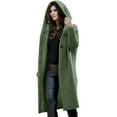 thumbnail image 3 of VISALY Long Cardigans Open Front Cardigan for Women Womens Cardigan Ribbed Sweaters Outwear Long Sleeve Button Down Cardigan Knit Hooded Outwear Chunky Cardigan Sweaters Soft Cardigans Green L, 3 of 5