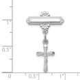 thumbnail image 3 of 925 Sterling Silver Solid Polished Dangling Small Crucifix Pin 27x18mm Wide Brooches and Pin for Women, 3 of 4